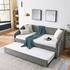 NicBex Twin Size Daybed Linen Upholstered Tufted Sofa Bed with Trundle for Bedroom,Living Room,Apartment,Gray - 4 of 4