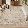 Lahome Vintage Full Coverage Floral Border Short Pile Velvet Rectangular Indoor Area Rug - 3 of 4