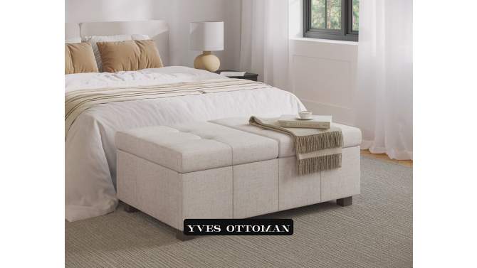 Yves Double Opening Oversized Storage Ottoman - CorLiving, 2 of 8, play video