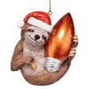 Design Toscano Santa's Holiday Season Sloth Christmas Ornament: Set of Three - 3 of 4