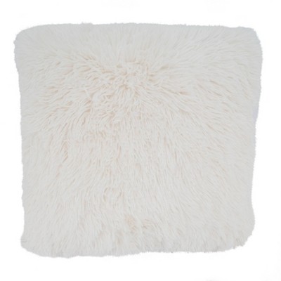 Ivory Faux Fur Medium Square Decorative Pillow Set