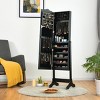 Costway Mirrored Jewelry Cabinet Mirror Organizer Storage Box Stand - 3 of 4