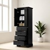 68" Storage Cabinet with 4 Drawers and 2 Adjustable Shelves, Anti-Tipping Design, Simple Style Cabinet for Living Room, Dining Room, or Bathroom - 2 of 4