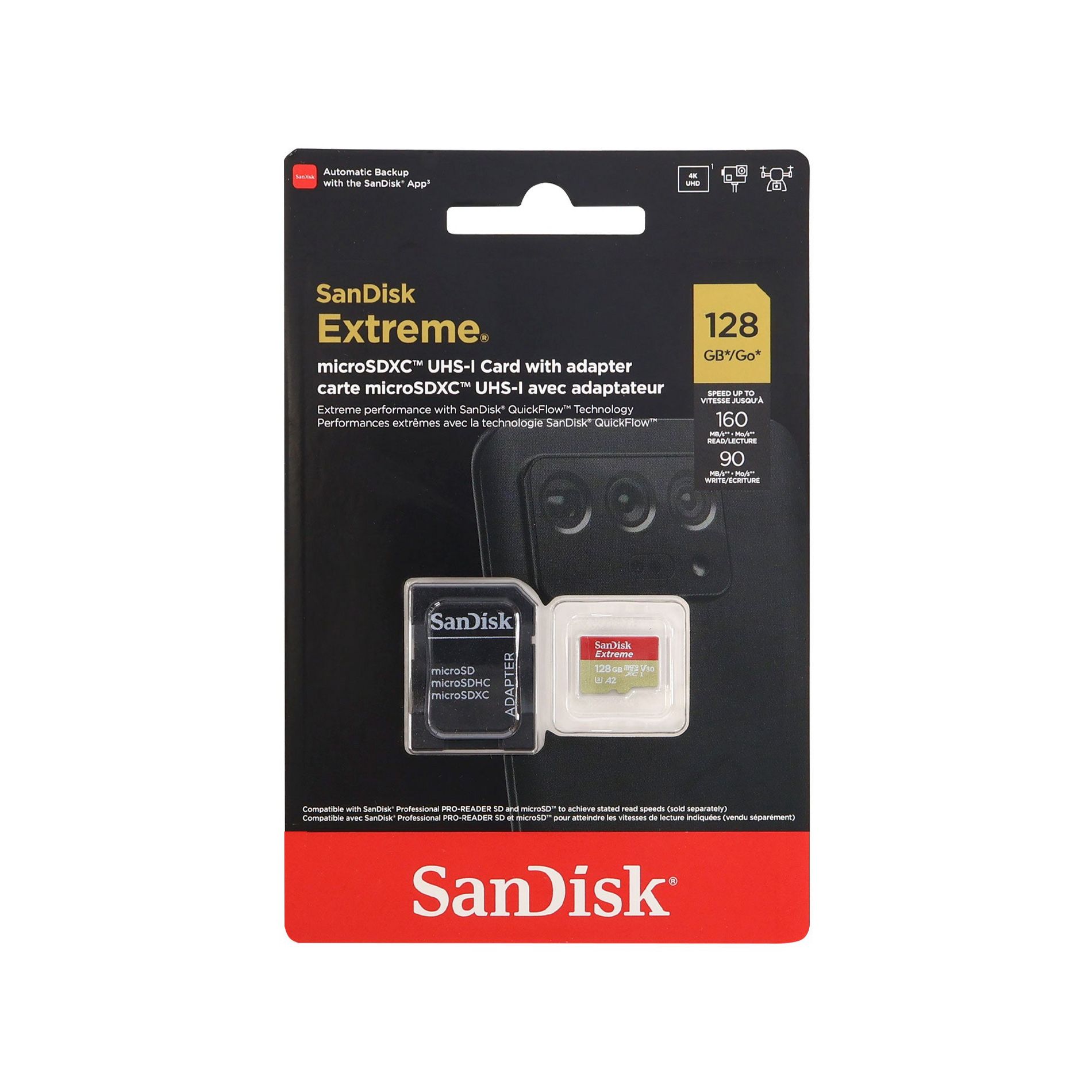 SanDisk 128GB Extreme microSDXC UHS-I Memory Card with Adapter - Up to 160MB/s