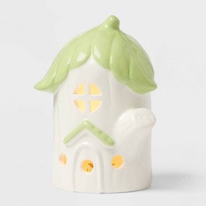 Light Up Ceramic Cabbage Easter House Green - Spritz™ - 1 of 3