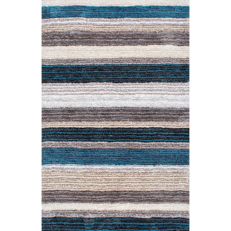 Striped Shaggy Woven Rug - nuLoom, 1 of 9