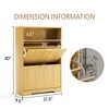 QingMoon Shoe Storage Cabinet for Entryway, Wood Fluted Shoe Rack, Freestanding Slim Shoe Organizer Shelf with 2 Flip Drawers for Foyer, Hallway - 4 of 4