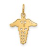 Black Bow Jewelry 14k Yellow Gold 2D Caduceus Charm - 3 of 4