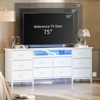 63" Long Dresser for Bedroom with 10 Fabric Drawers, Entertainment Center TV Stand 65"-75" TV, White Dresser with Power Outlet Storage Drawers - 3 of 4