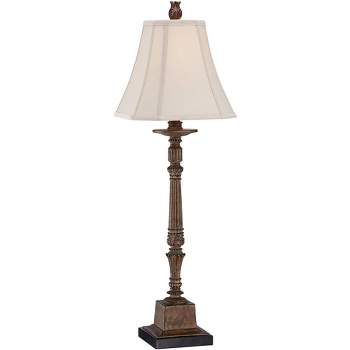 Regency Hill Thornewood 35 1/2" Tall Large Traditional End Table Lamp Brown Single Beige Shade Console Living Room Bedroom Bedside Nightstand House