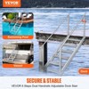 Cesicia Silver Aluminum Alloy Pontoon Boat Ladder with Dual Handrails and Nonslip Rubber Mat - 3 of 4
