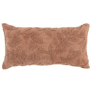 HomeRoots 14" X 26" Terra Cotta Cotton Lumbar Throw Pillow With Texture - 1 of 4