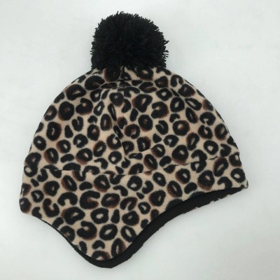 Girls' Leopard Beanie Hat - Cat & Jack™ Brown
