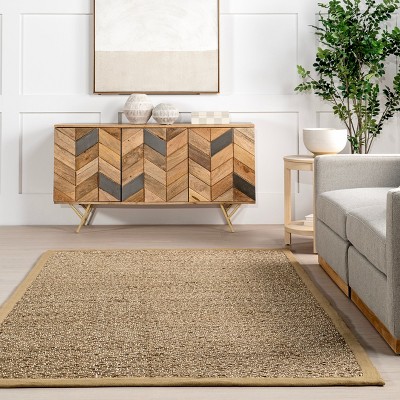 Beige Seagrass Rectangular Indoor Area Rug, 5' x 8'
