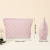 Unique Bargains Travel Canvas Checkered Pattern Zipper-Closure Portable Makeup Bag Pink 1 Pc - 4 of 4