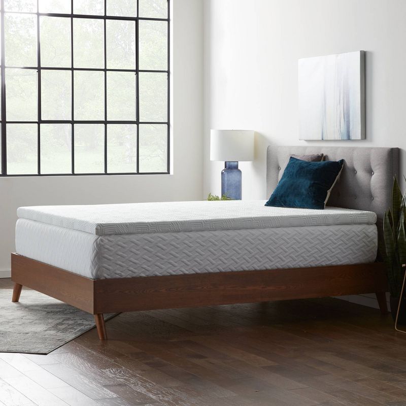 3" Gel Memory Foam Mattress Topper with Breathable Cover - Lucid, 3 of 9