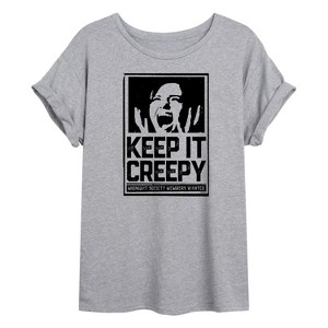 Women's - Are You Afraid of the Dark - Keep It Creepy Oversized Graphic T-Shirt - 1 of 4