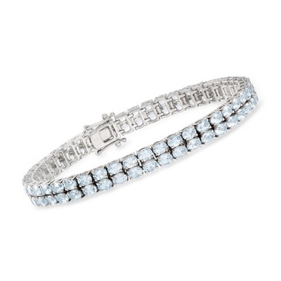 Ross-Simons 13.00-15.00 ct. t.w. Aquamarine 2-Row Tennis Bracelet in Sterling Silver