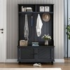 TIRAMISUBEST Hall Tree with 4 Hooks - Black Entryway Organizer with Storage - 2 of 4