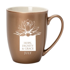 Elanze Designs Hope Dignity And Grace Bronze 10 ounce New Bone China Coffee Cup Mug - 1 of 4