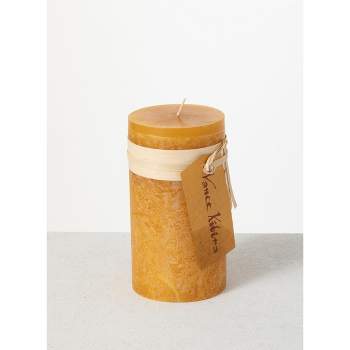 Vance Kitira 6" Brown Sugar Timber Pillar Candle ,Scentless, Clean-Burning, Environmental Friendly