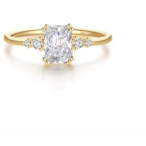 Hollywood Sensation Stellar Elegant Ring with Radiant AAAAA Cubic Zirconia - 1 of 3