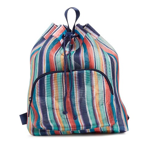Рюкзаки Vera Bradley Women's Outlet Mesh Drawstring Backpack Cabana Stripe