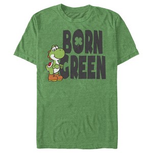 Men's Nintendo Super Mario Yoshi St. Patrick's Born T-Shirt - 1 of 3