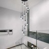 BAOURE Modern Black Crystal Chandelier for High Ceiling, 16 Light 19.7in Raindrop Crystal Chandeliers Dimmable LED Pendant Light for Staircase Foyer - 3 of 4