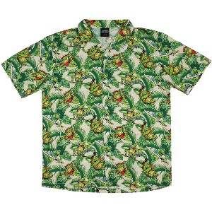 Teenage Mutant Ninja Turtles Men's Hawaiian Foliage Button-Up Woven Shirt - 1 of 4