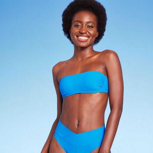Women's Bandeau Bikini Top - Wild Fable™ Blue M : Target