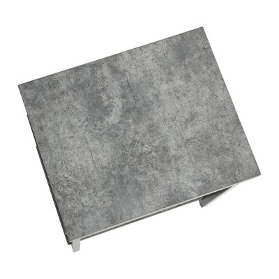 Gray Faux Concrete Slate Industrial Side Table