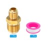 Unique Bargains Air Gas Line Refrigeration HVAC Brass SAE 45 Degree Hose Pipe Flare Connectors Gold - 3 of 4