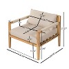 Christopher Knight Home Marja Boho Outdoor Acacia Wood Woven Rope Chair with Cushion - 3 of 4