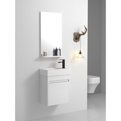 18" Modern Wall Mounted Bathroom Vanity With Sink Combo Space Saving Bathroom Accessories