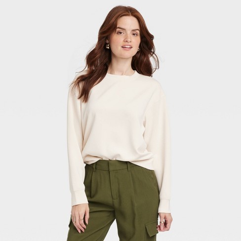 Women's Hooded Love Sweatshirt - A New Day™ Cream 1x : Target