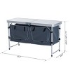 47" Portable Camping Table Aluminum Picnic Folding Camping Table with Carrying Handle and Storage Organizer - 3 of 4