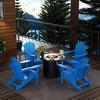 WestinTrends Outdoor Patio Folding Adirondack Chair With Round Fire Pit Table Sets - 2 of 2