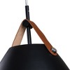 C Cattleya 1-Light Black Outer Whiter Inner Dome Pendent with Leather Strap - 3 of 4
