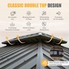 DOMETOUR 14x20FT Hardtop Gazebo, Galvanized Steel Roof, Aluminum Frame, Curtains & Netting, Wood-Look Permanent Pavilion - 2 of 4