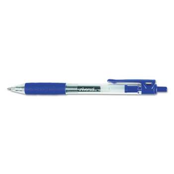 Universal Comfort Grip Clear Retractable Gel Ink Roller Ball Pen Blue Ink .7mm 36/Pack 39911