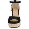 Allegra K Women's Ankle Strap Wedge Heel Open Toe Sandals - 3 of 4