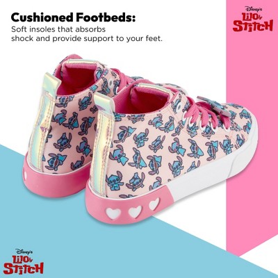 Disney Girls Lilo & Stitch Sneakers - Lilo and Stitch High Top Athletic Shoes - Lilo and Stitch High Top Lace Up Sneakers (Light Pink, 11) — фото 5