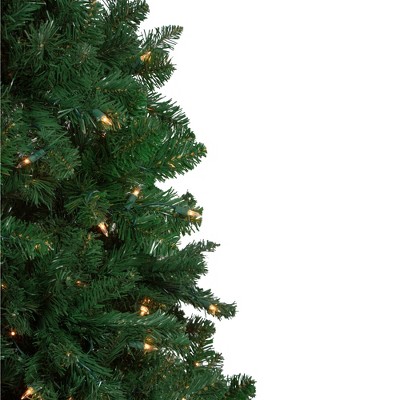 6.5 Ft Pre-Lit Green Pine Christmas Tree with Warm White LED Lights