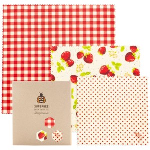 SUPERBEE Beeswax Wrap for Food, Set of 3 Bees Wax Wraps, Reusable Bees Wrap Paper for Wrapping Foods - 1 of 2