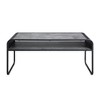 42" Modern Coffee Table with Faux Concrete Top, Metal Frame, and Shelf Storage for Luxury Living Room - 2 of 4