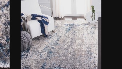 Abstract Elegance 5'3" x 7'7" Hand-Knotted Gray Synthetic Area Rug