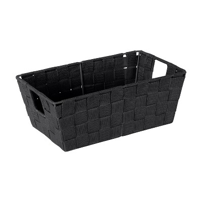 Simplify Small 6.5" Woven Strap Storage Bin Black