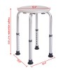 Infurnic Accent Chairs, Bath Chair Armrest without Backrest with Adjustable Height, Round Chair for Bathroom, White, 13"*12.4"*14.3" - 4 of 4