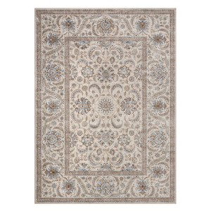 Vintage  Area Rugs Machine Washable Rug Stain Resistant Carpet Non-Slip Low Pile Carpet Mat for Hallway Kitchen Beige - 1 of 4